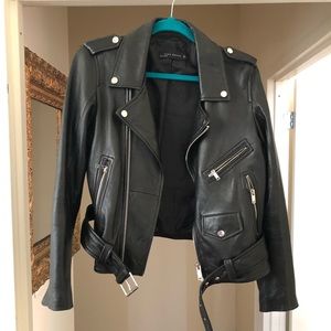 Zara genuine leather jacket